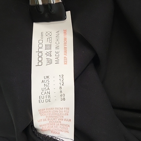 Boohoo Black Strappy Back One Shoulder Midi Dress Size 8 - Picture 14 of 17